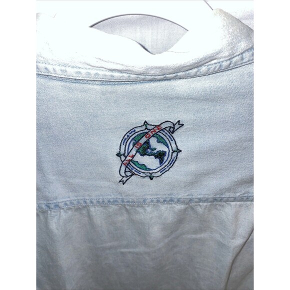 Hardrock Men’s Chambray Shirt Size Medium Blue Faded Look Comfort Casual Cozy - Picture 9 of 12